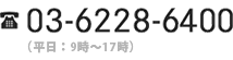 03-6228-6400 (平日：9時～18時)